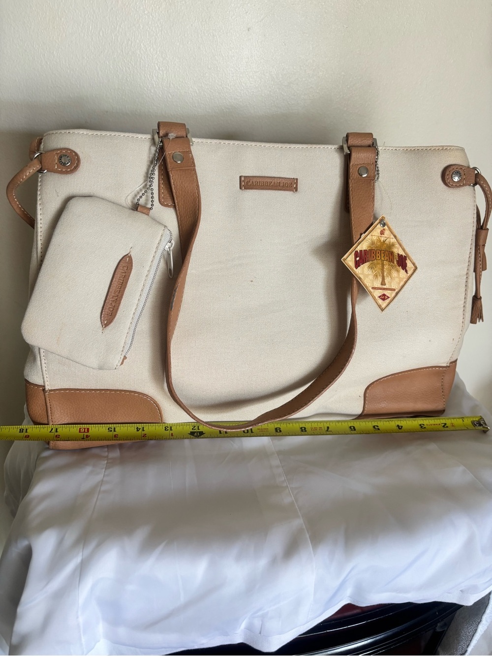 Canvas Tote Bag with Tan Trim - Casual Everyday Carry